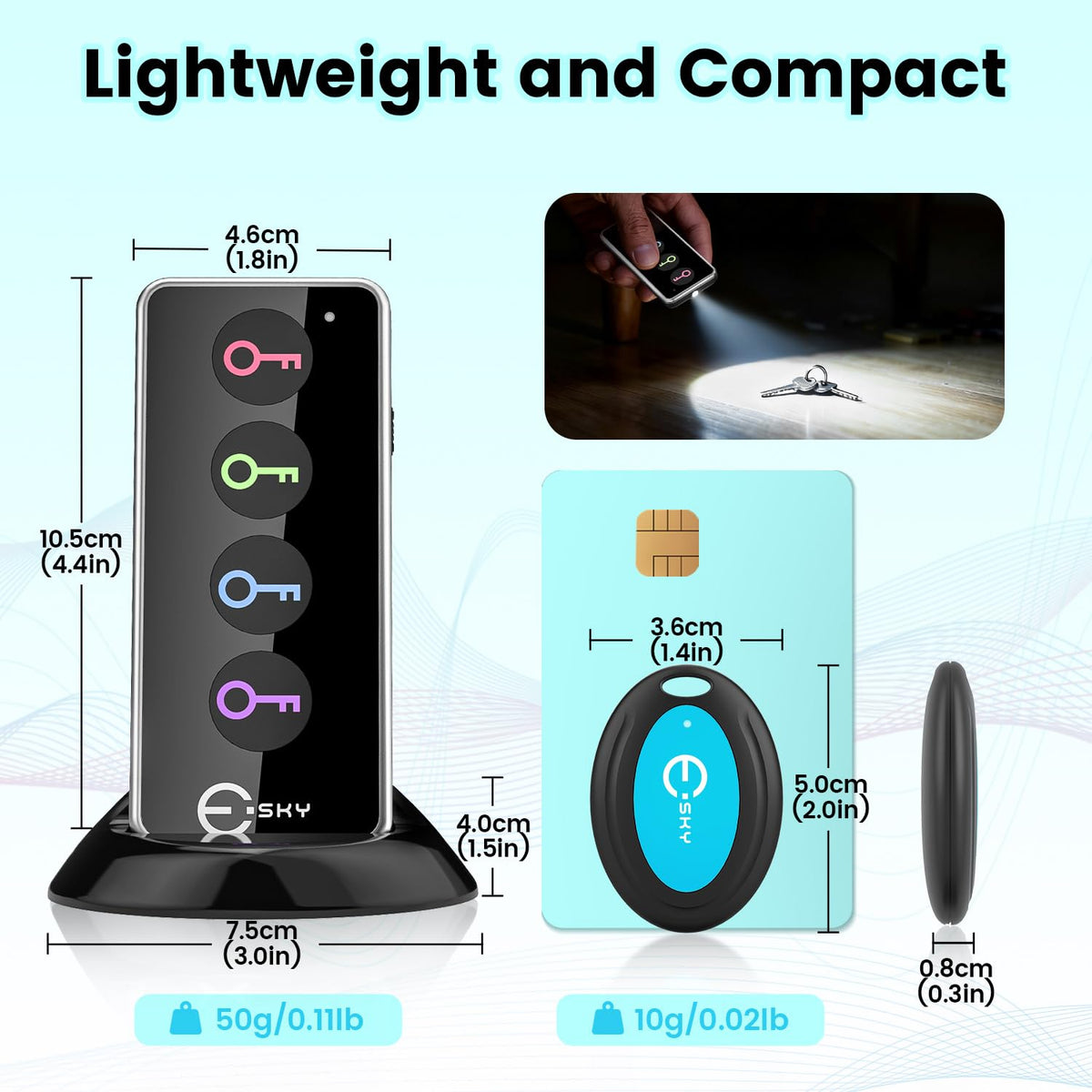 Esky key finder 131ft range lets you track through walls and furniture.