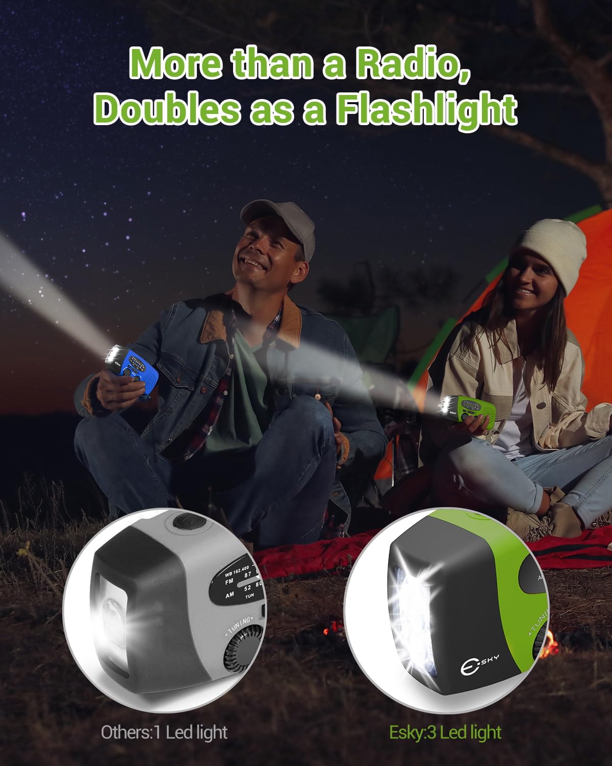 Esky portable emergency radio designed to be lightweight and easy to carry