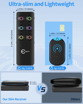 Esky slim receiver close-up highlighting its thin compact design
