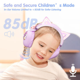 esonstyle cat-ear headphones fold compact for easy packing in bags