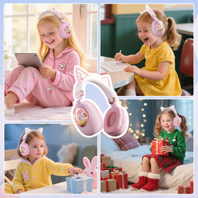 esonstyle Kids Headphones Cat Ear 3.5mm wired USB-C compatibility