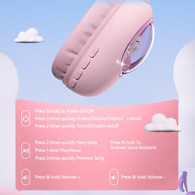 esonstyle Kids Headphones Cat Ear Child Mode limits volume to 85dB