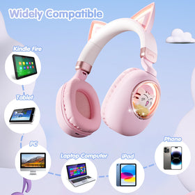 esonstyle Kids Headphones Cat Ear Comfortable Ear Cushions for all-day wear
