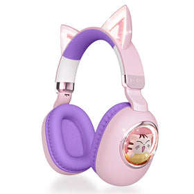esonstyle Kids Headphones Cat Ear front view showing bright design and comfortable fit