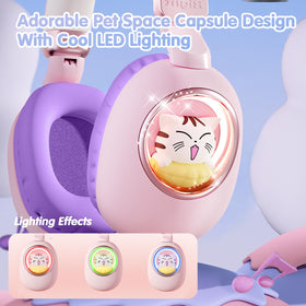 esonstyle Kids Headphones Cat Ear LED lighting for playful mood and visibility