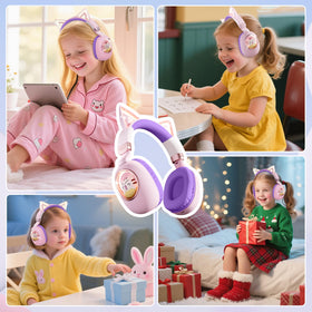 esonstyle Kids Headphones Cat Ear Built-in microphone for clear chats