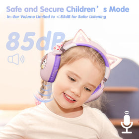 esonstyle Kids Headphones Cat Ear Safe volume 85dB for young ears