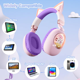 esonstyle Kids Headphones Cat Ear on child for immersive audio during play