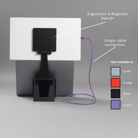 Espresso Displays Espresso Lite 15 purple side angle, showcasing slim profile for travel.