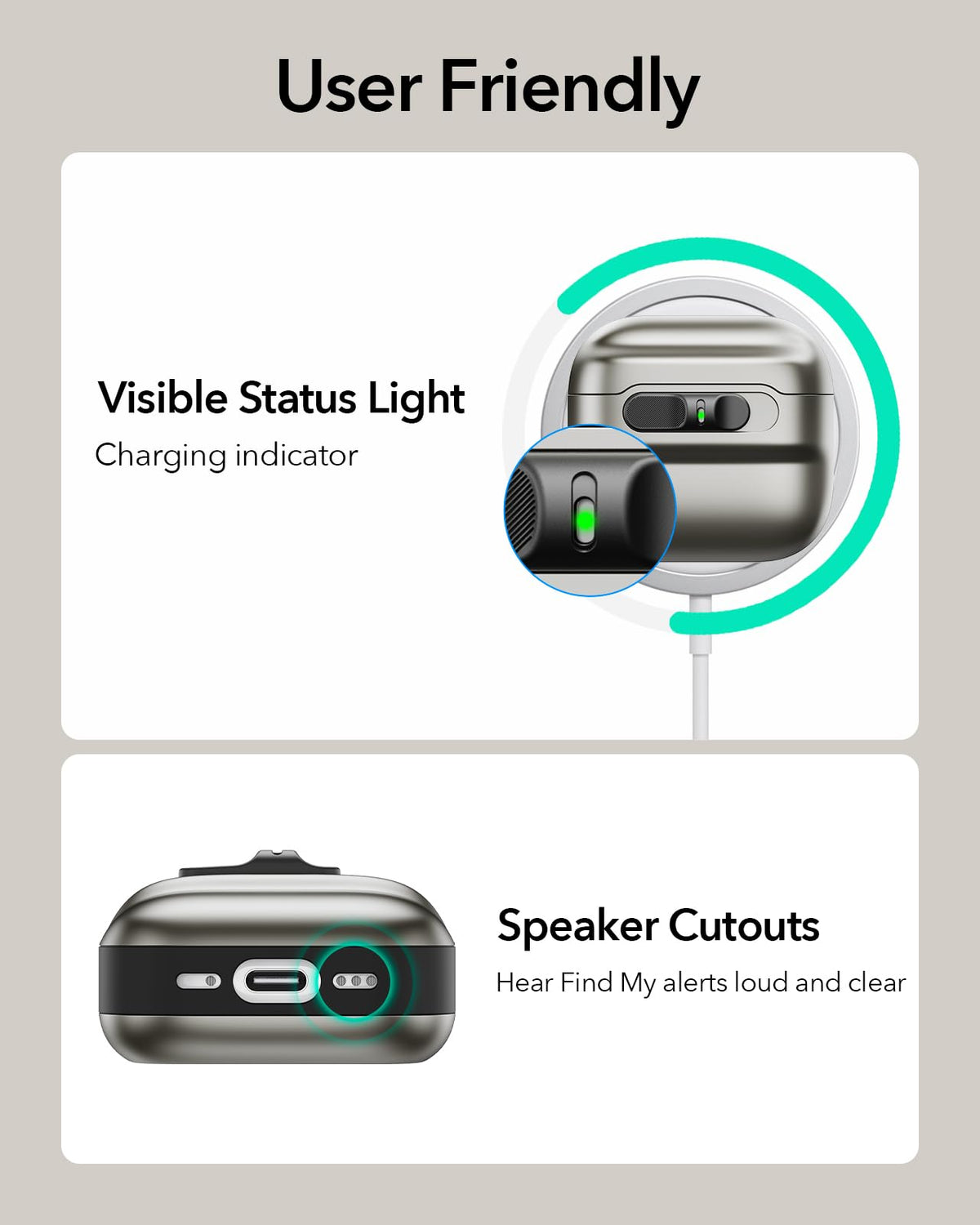 ESR AirPods 4 case compatible with MagSafe charging setup.