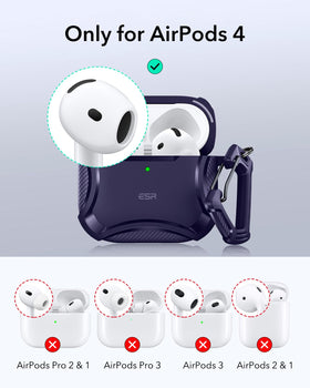 ESR Cyber Series AirPods 4 case back view highlighting slim profile