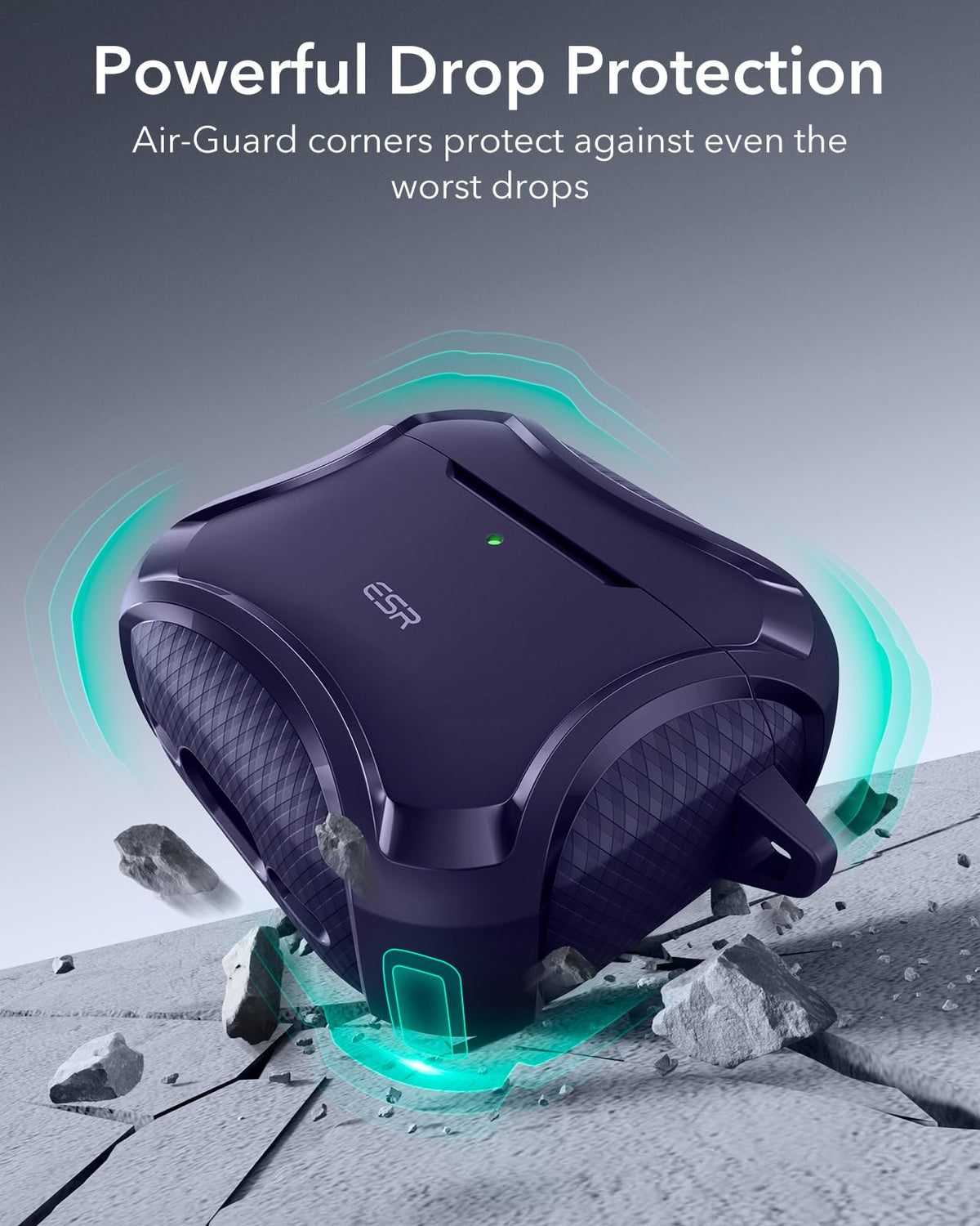 ESR Cyber Series durable corners protecting AirPods 4 case