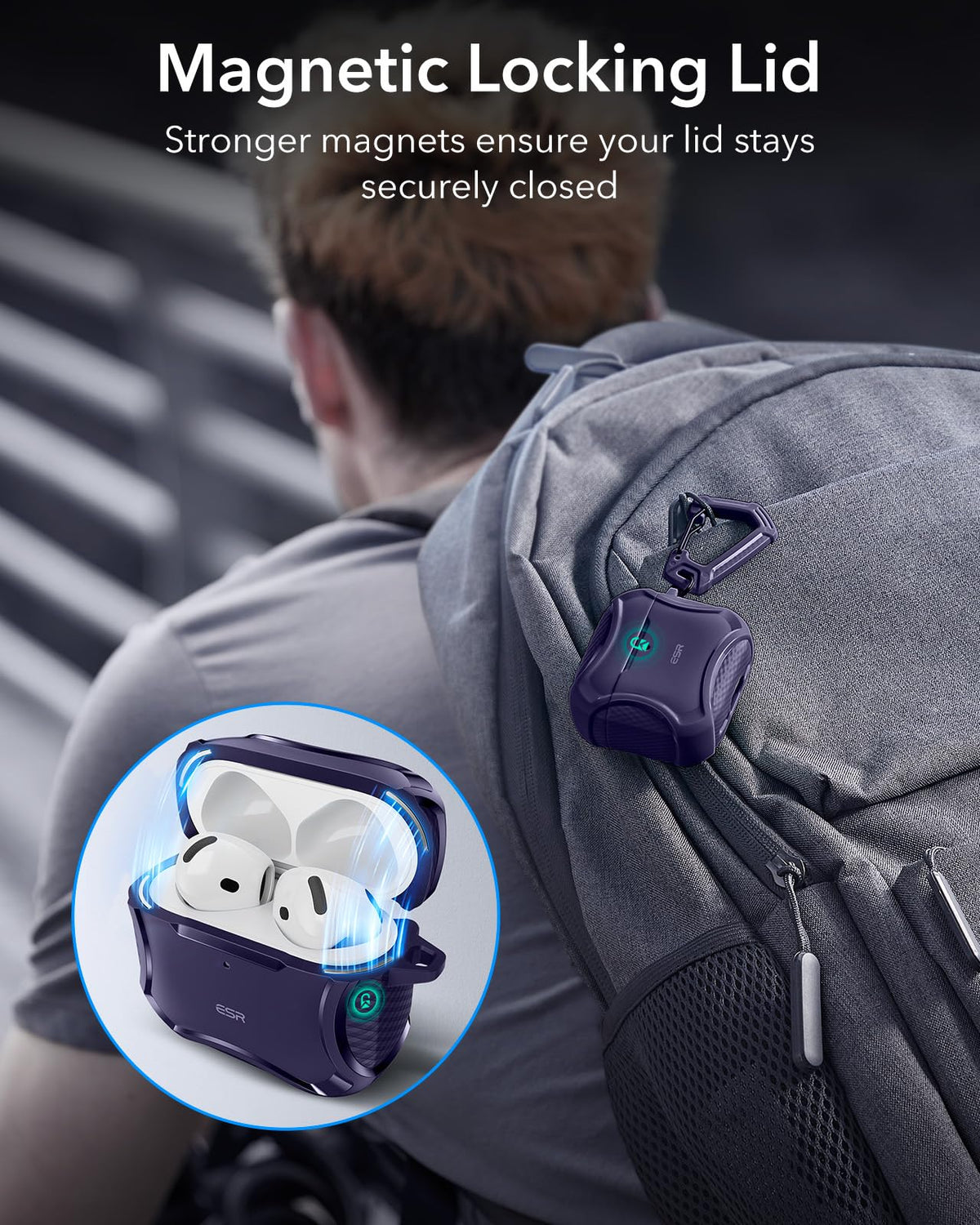 ESR Cyber Series lid-closed view showing magnetic locking feature