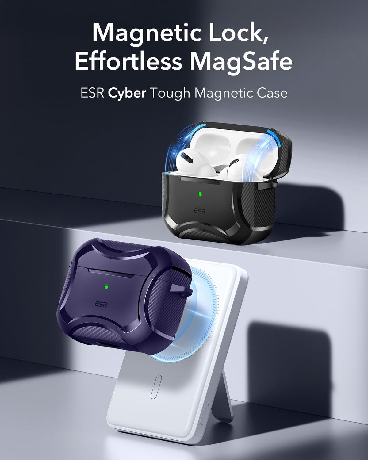 ESR Cyber Series case back with MagSafe alignment for wireless charging