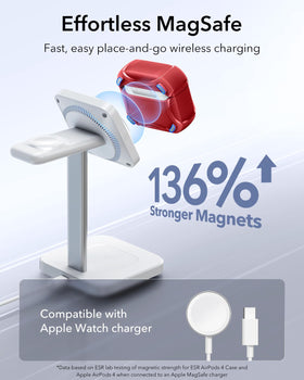 ESR AirPods 4 Cyber Series red drop-protection corners in action.