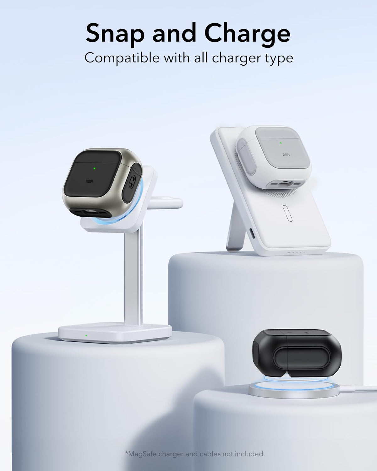 ESR AirPods 4 Case ultra-hard shell with shock-absorbing core protection