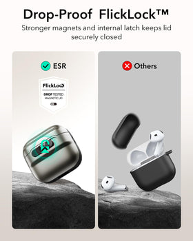ESR AirPods 4 case dual-layer protection with hard shell and soft core.
