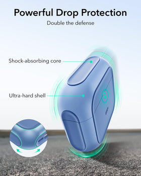 Magnetic lid lock on ESR AirPods 4 case in blue