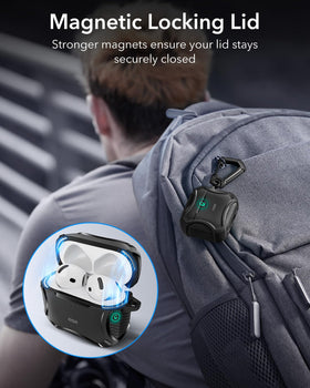 ESR AirPods 4 Case magnetic lid closed for travel-friendly protection