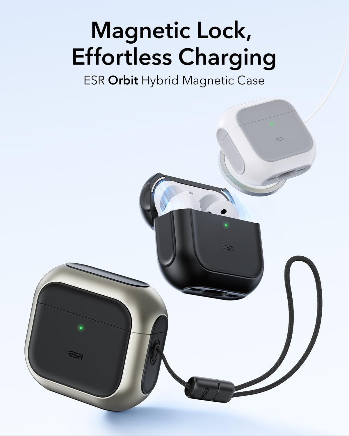 ESR AirPods 4 Case with MagSafe back magnet for quick charging
