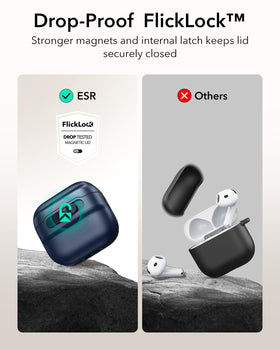 ESR AirPods 4 case back magnets enable MagSafe alignment for easy charging
