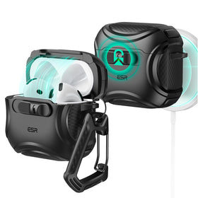 ESR AirPods 4 Cyber Series Case in black with rugged protection