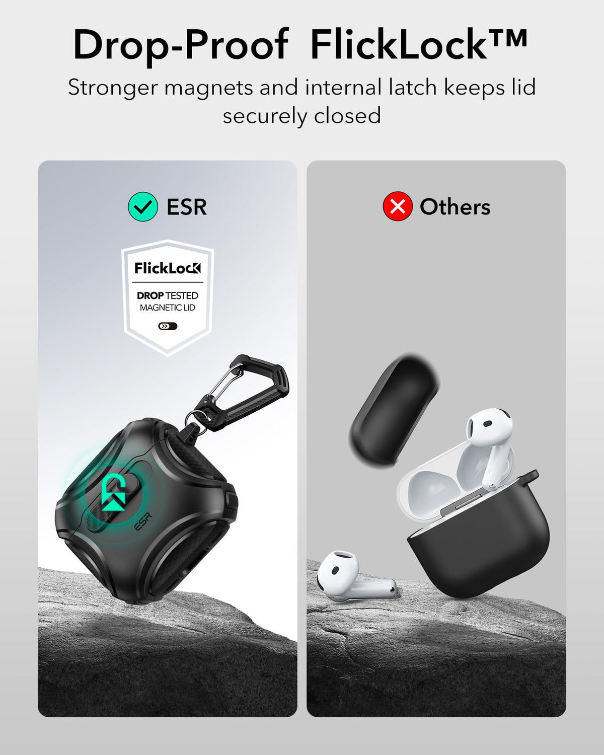 ESR AirPods 4 MagSafe-ready back magnets for easy wireless charging
