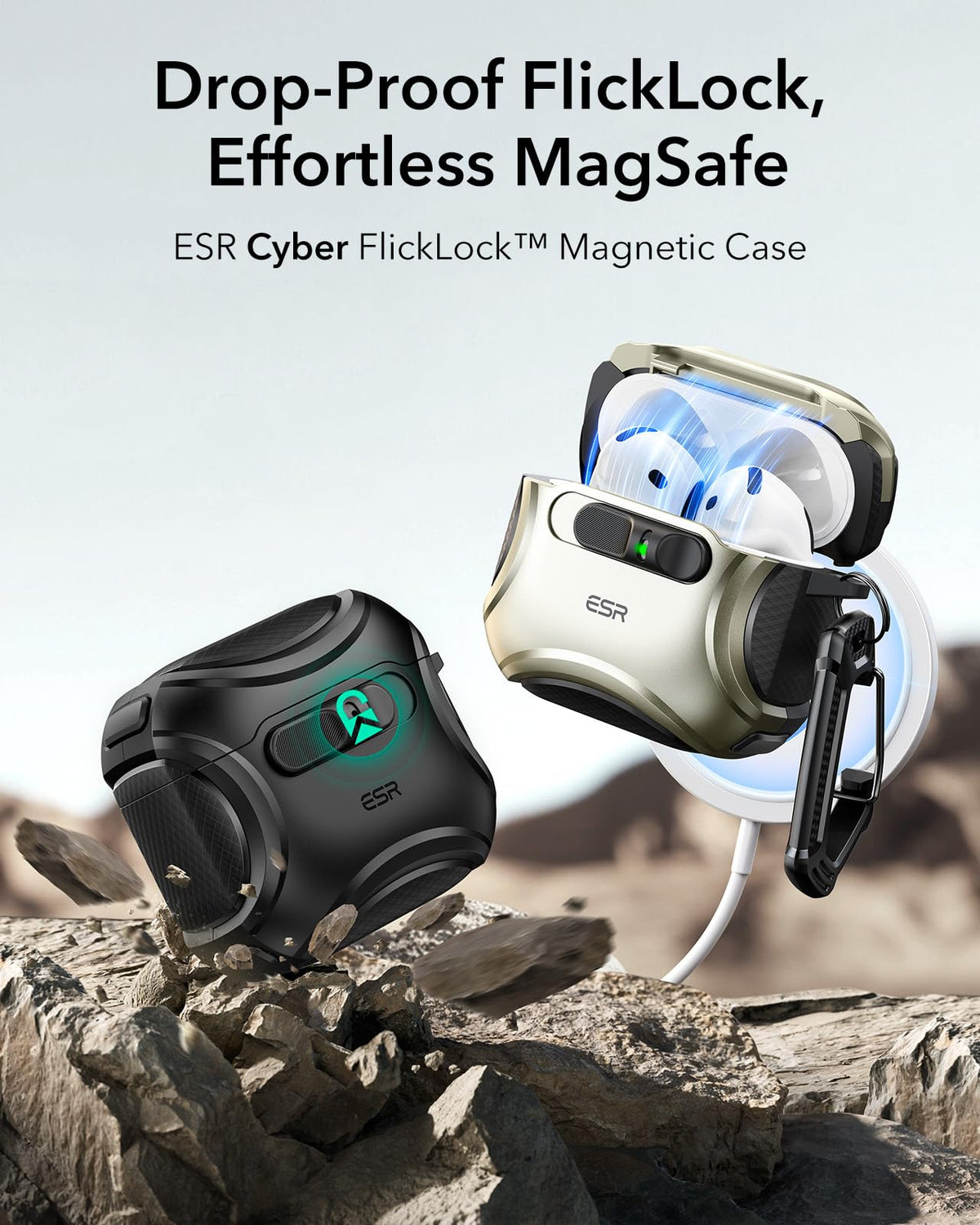 ESR AirPods 4 Slide to Open latch enables quick one-handed access