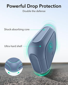 ESR AirPods Pro 2 blue case with lanyard for hands-free carry.
