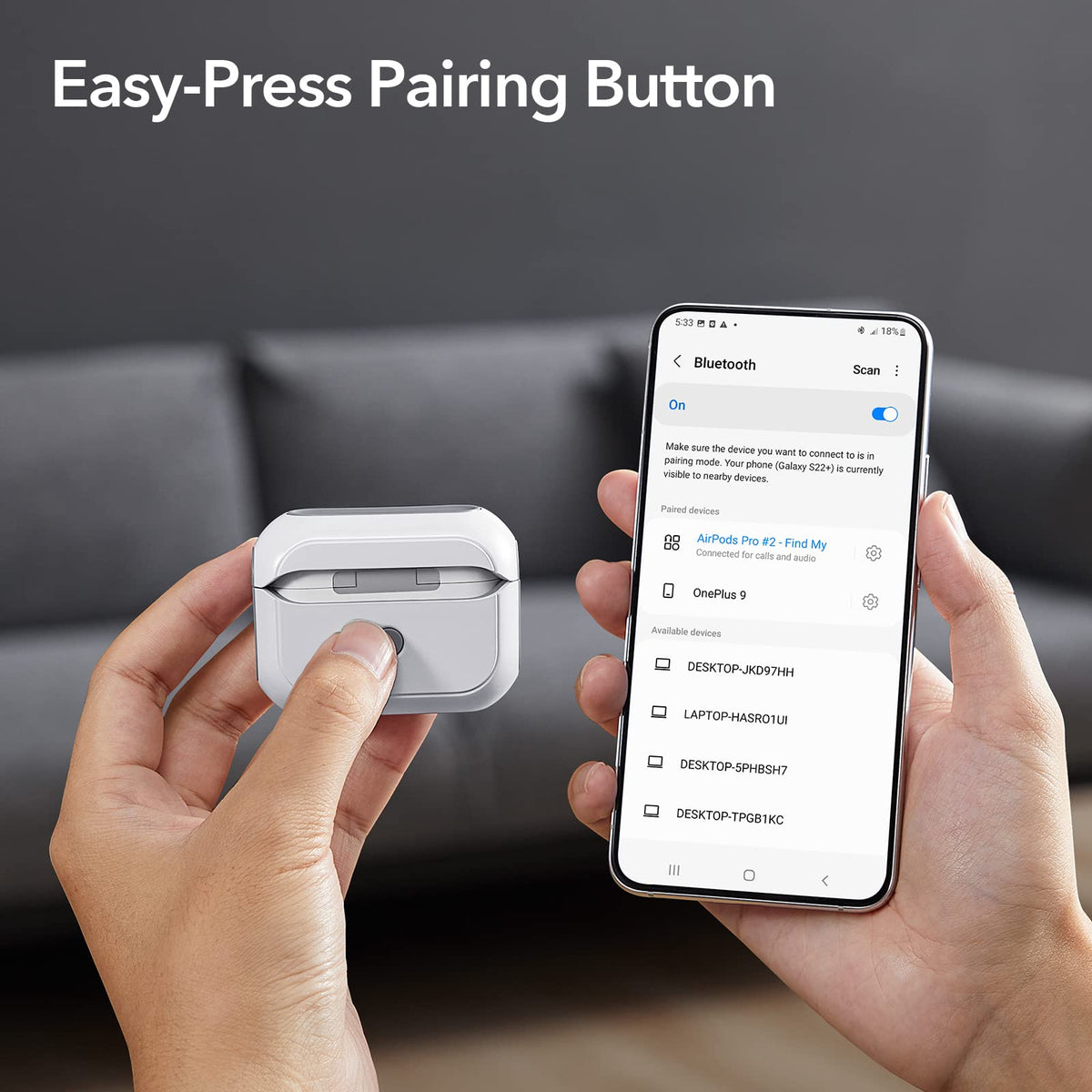 ESR AirPods Pro 2 case 12-month protection plan adds peace of mind.