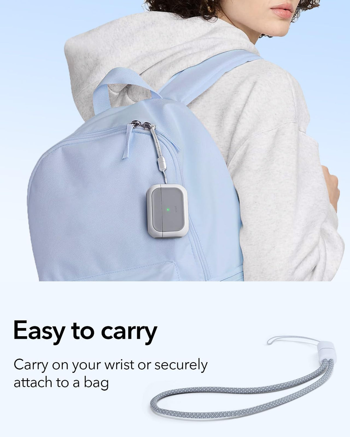 ESR AirPods Pro 2 case braided cord for convenient hands-free carrying.
