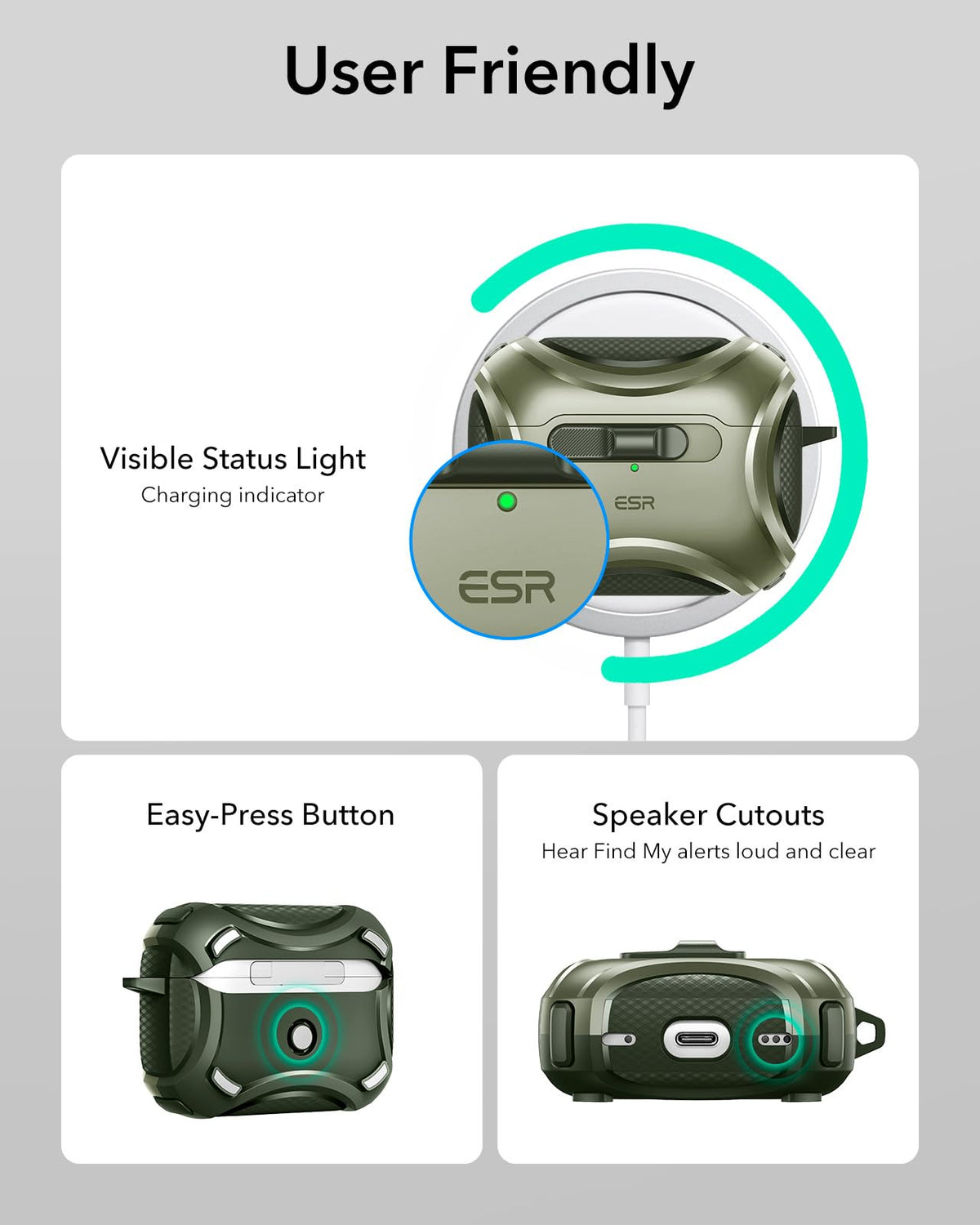 ESR compatibility with AirPods Pro 1st and 2nd gen ensures versatility