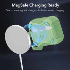 ESR AirPods Pro 2 case in use demonstrating drop protection with Air-Guard corners