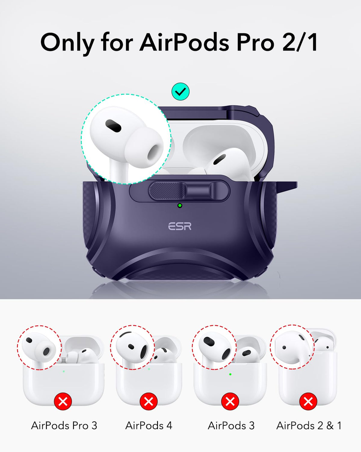 Purple ESR case highlights drop protection and rugged build for daily commutes