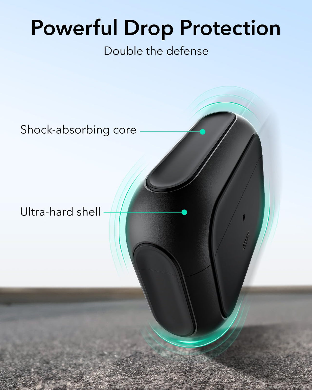 ESR AirPods Pro 2 case drop protection guarding the charging case from impacts.