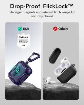 Front slider enables instant one-handed access to your earbuds