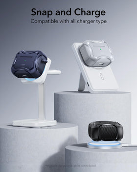 ESR AirPods Pro 2 case front view highlights compact, MagSafe-ready design.