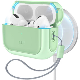 ESR AirPods Pro 2 case front view with reinforced protection and easy grip.