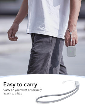 Durable ESR case covers full charging case with gray finish.