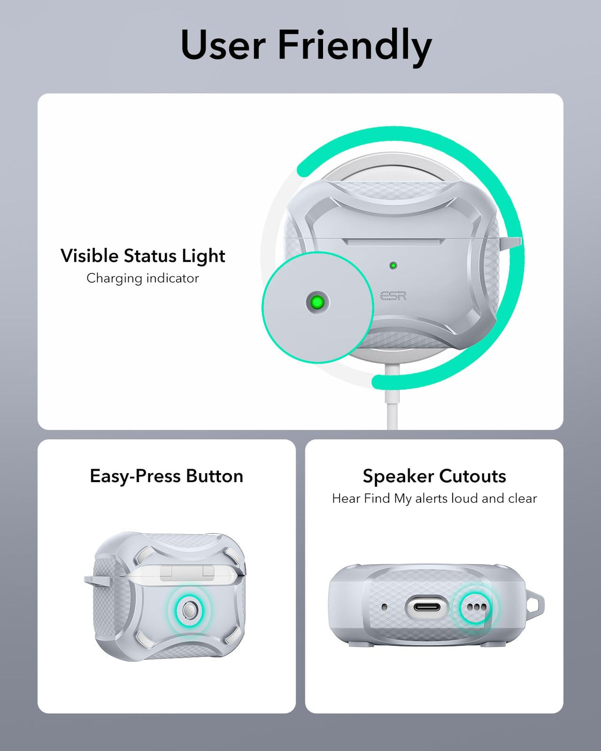 ESR AirPods Pro 2 case lid stays secure during travel.