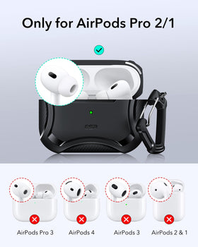 ESR AirPods Pro 2 case magnetic lid closeup showing snap-tight closure.