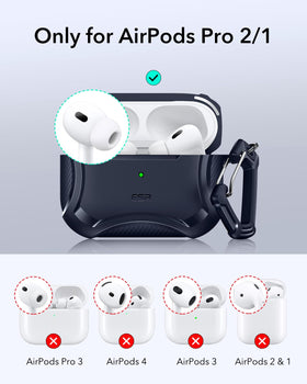 ESR AirPods Pro 2 case with magnetic lid visible from the front for secure closure