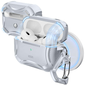 ESR AirPods Pro 2 case with magnetic lid for secure closure.