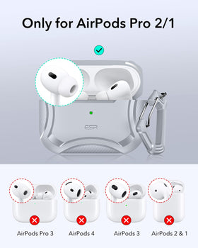 ESR AirPods Pro 2 case back with MagSafe magnets for easy wireless charging.
