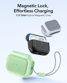 ESR AirPods Pro 2 case MagSafe-ready back view for effortless wireless charging.