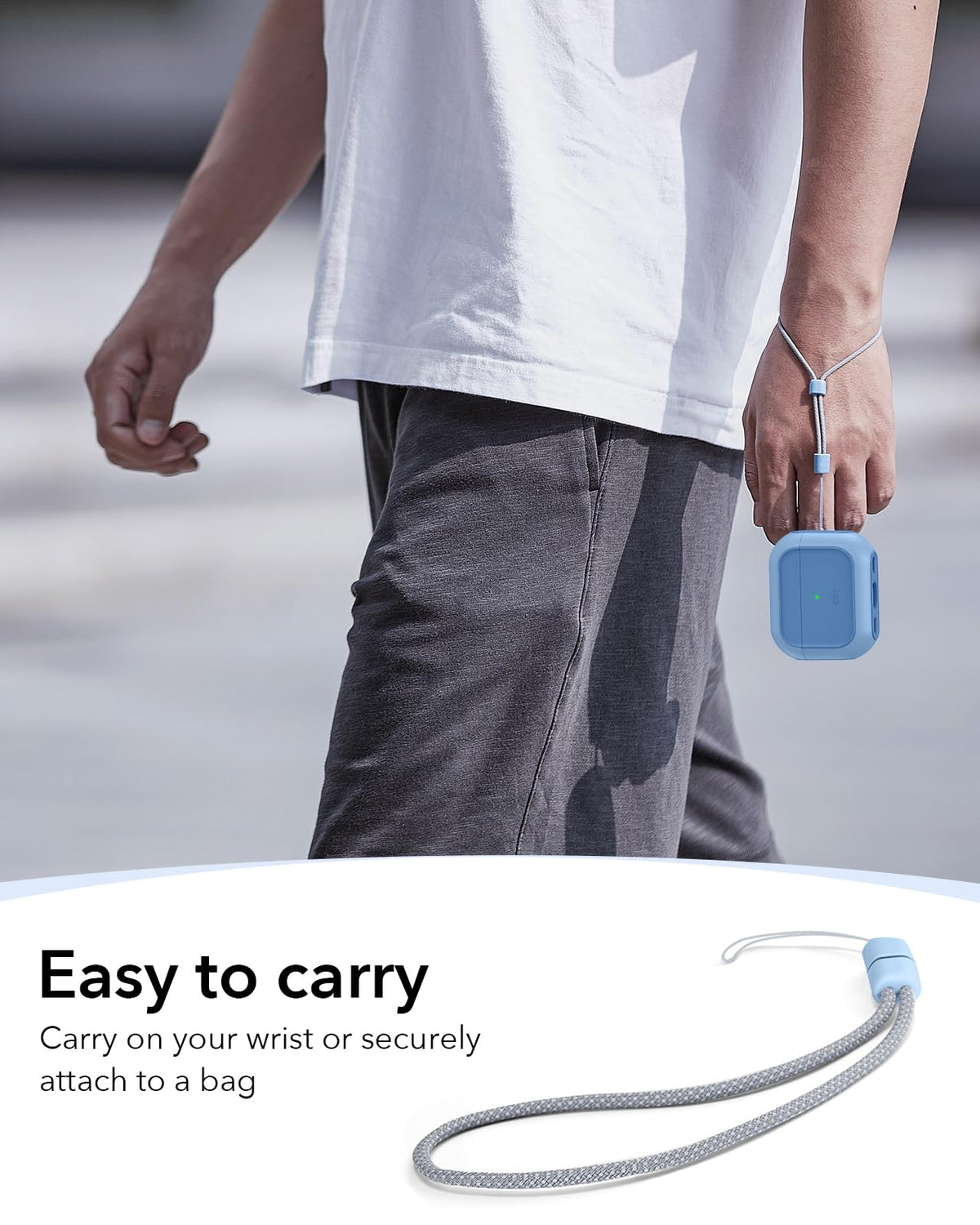 ESR AirPods Pro 2 case navy easy-clean finish resists wear.
