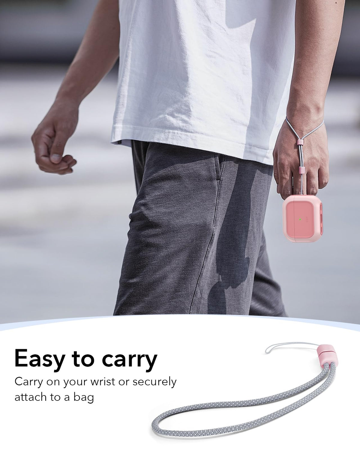 ESR AirPods Pro 2 case pink packaging view showing case design.