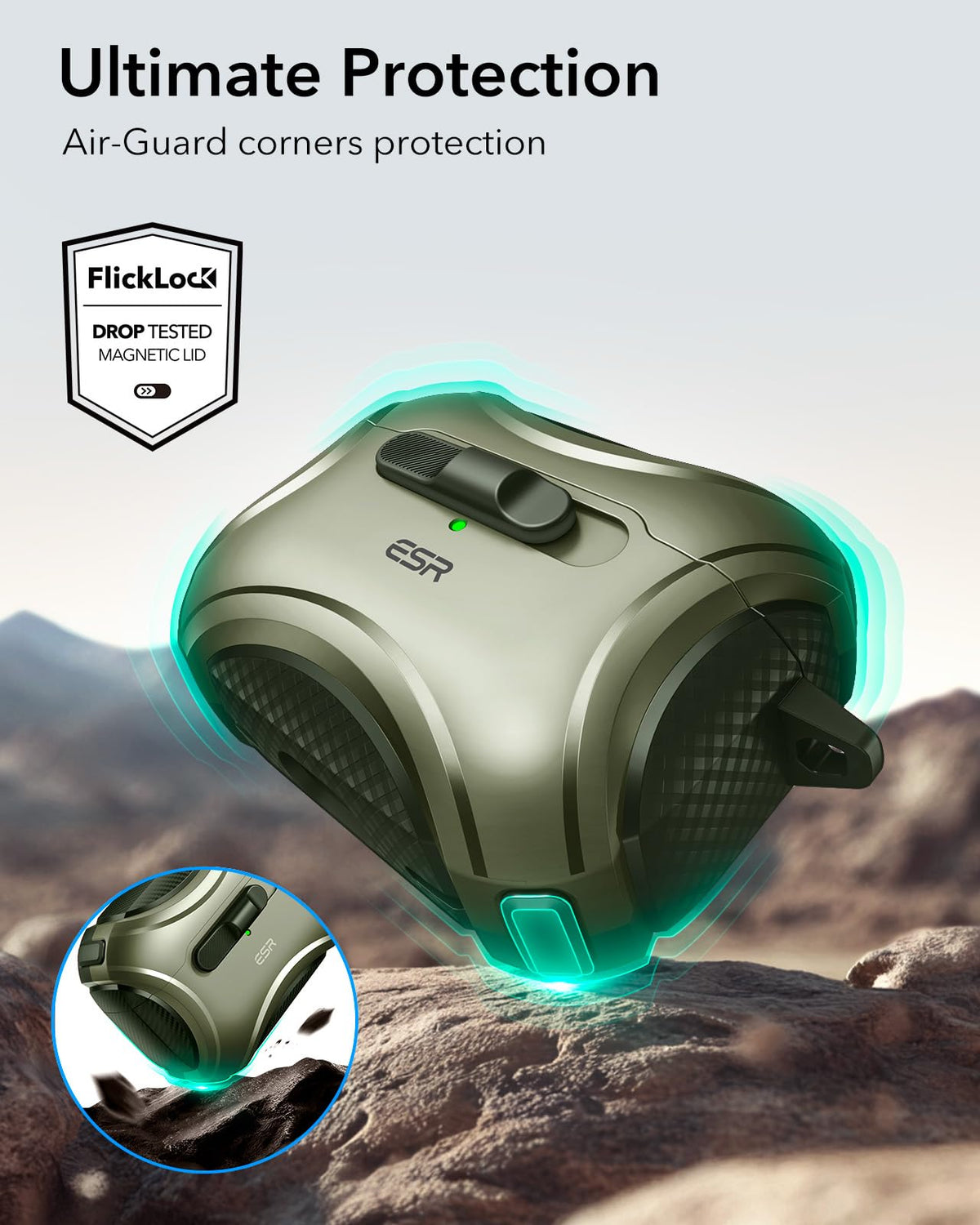 ESR Polymer surface provides grip and durability for travel and workouts