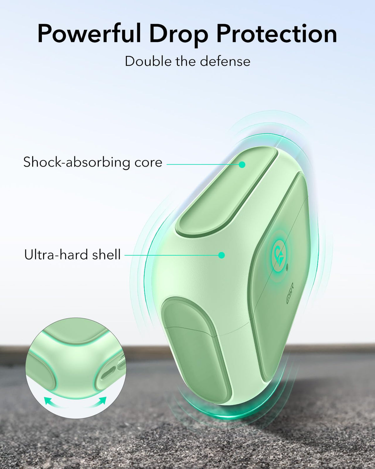 ESR AirPods Pro 2 case speaker cutouts for clear Find My alerts.