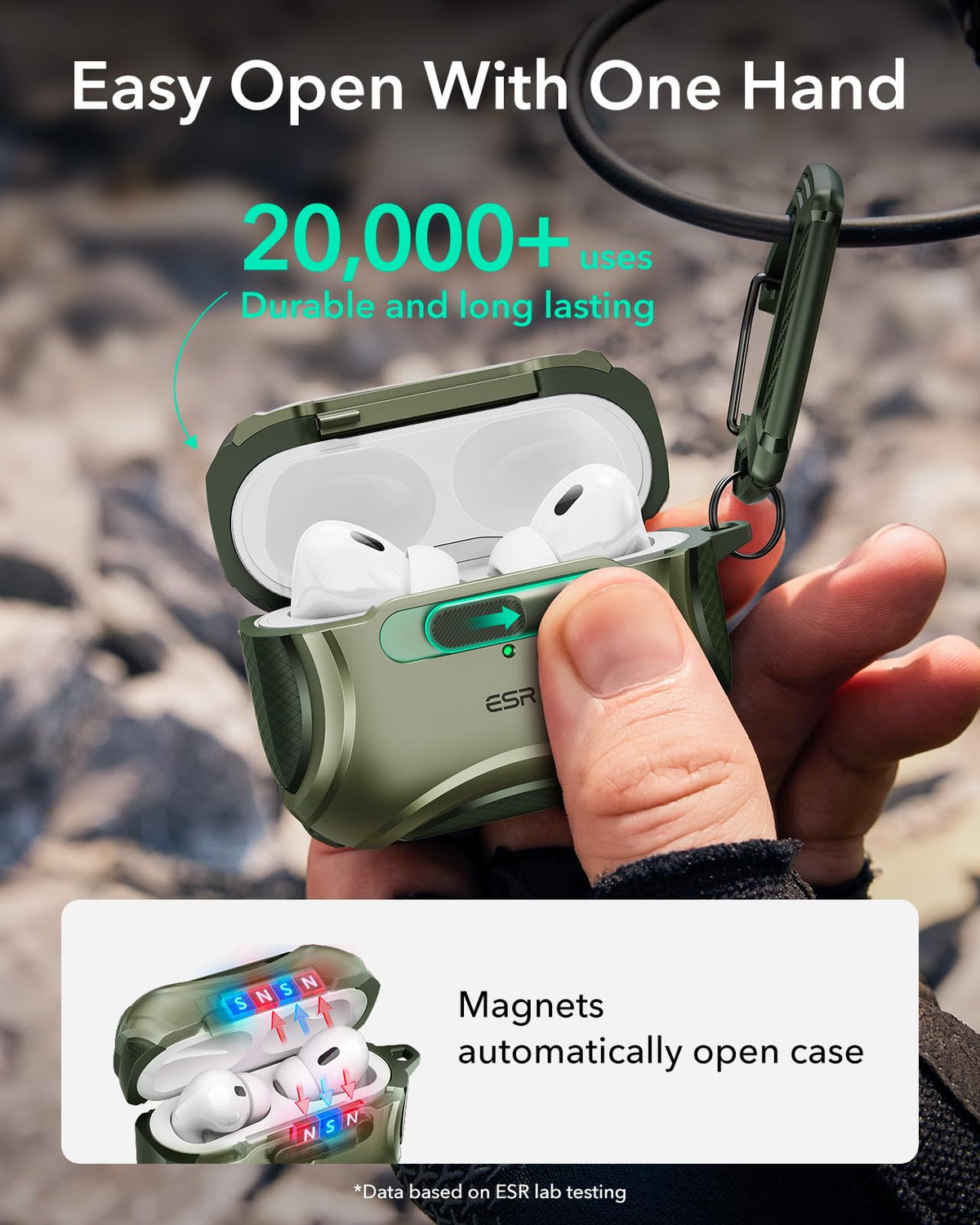 ESR Strong magnetic lock top and bottom for secure protection during drops